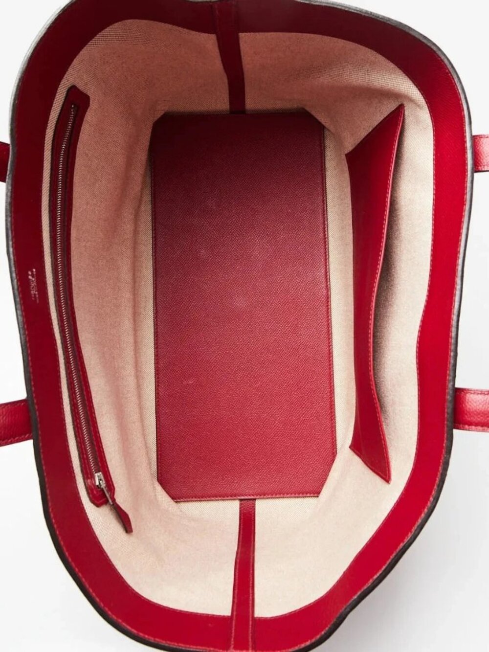 Hermes Rouge Grenat Evercolor/Epsom Leather Maxibox Cabas Tote Bag - Picture 9 of 10